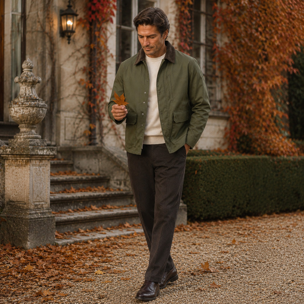 Monvaline | Men's Cotton Lightweight Jacket for Smart Casual Outerwear