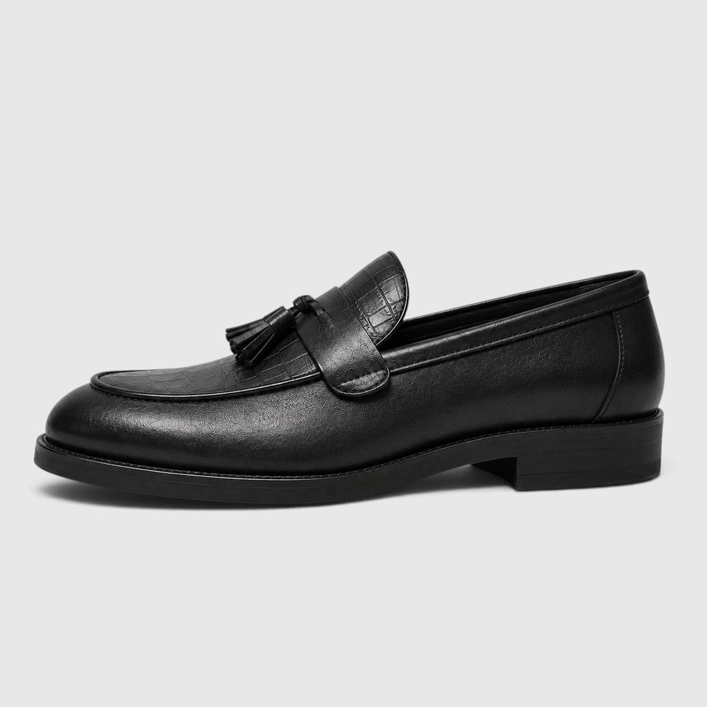 Monvaline | Men's Croc Leather Tassel Loafers – Premium Smart Casual Shoes