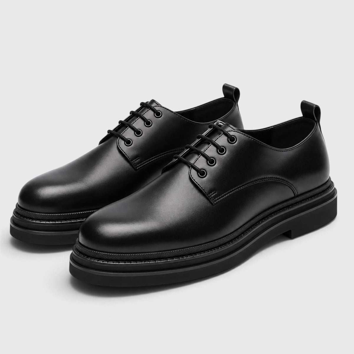 Monvaline | Men's Derby Shoes Genuine Leather Lightweight Chunky Sole