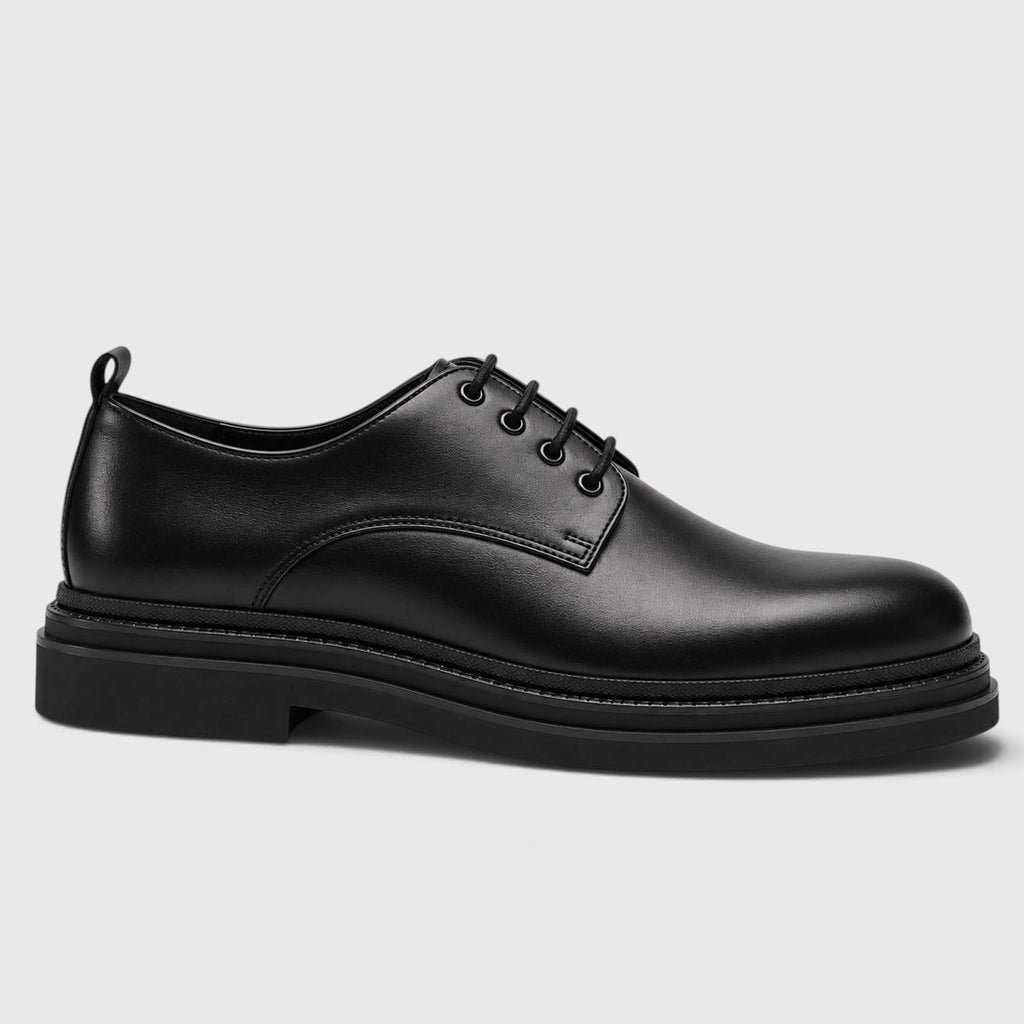 Monvaline | Men's Derby Shoes Genuine Leather Lightweight Chunky Sole