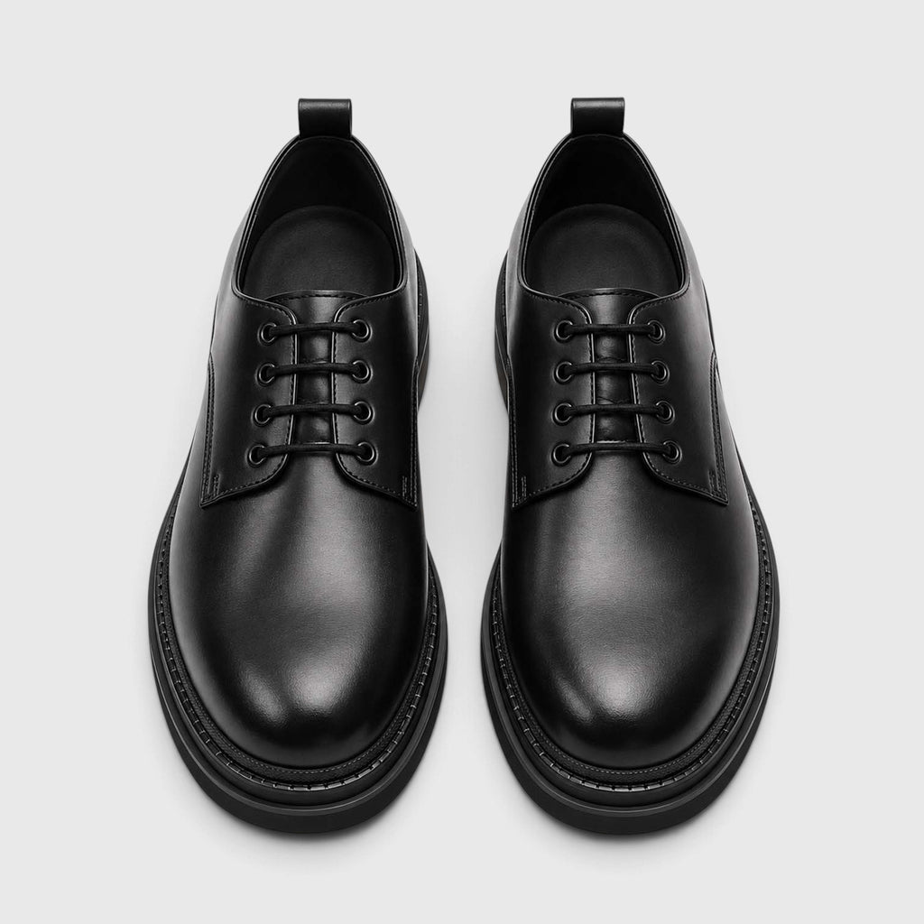 Monvaline | Men's Derby Shoes Genuine Leather Lightweight Chunky Sole