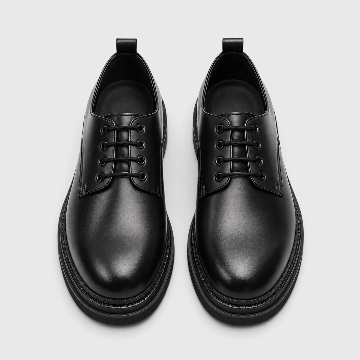 Monvaline | Men's Derby Shoes Genuine Leather Lightweight Chunky Sole