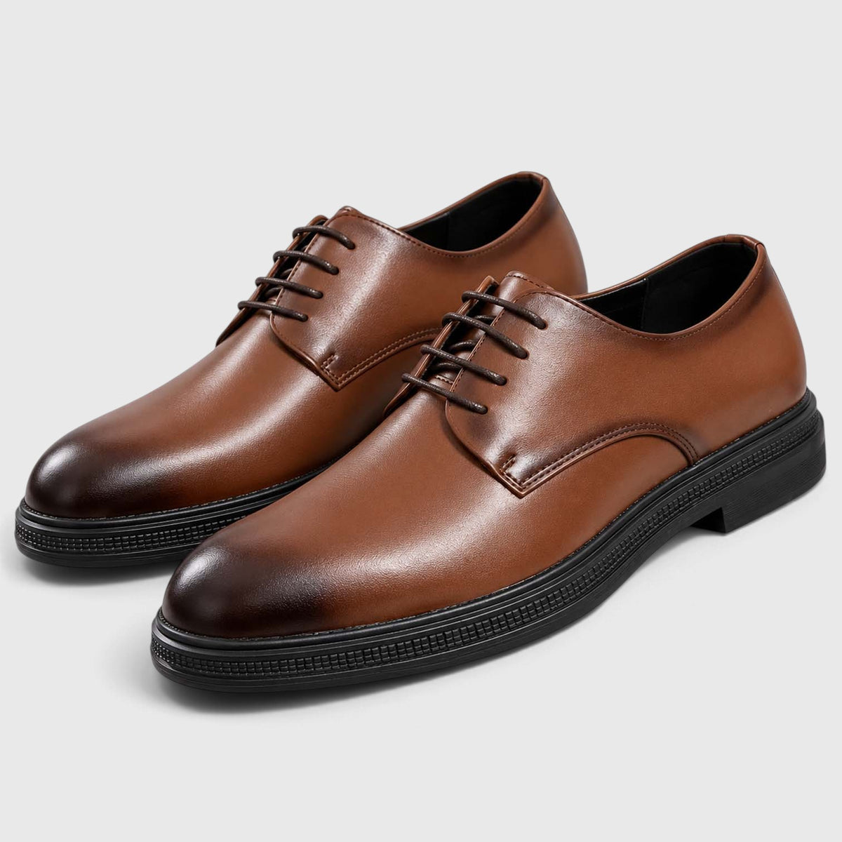 Monvaline | Men's Derby Shoes Genuine Leather Lightweight Chunky Sole