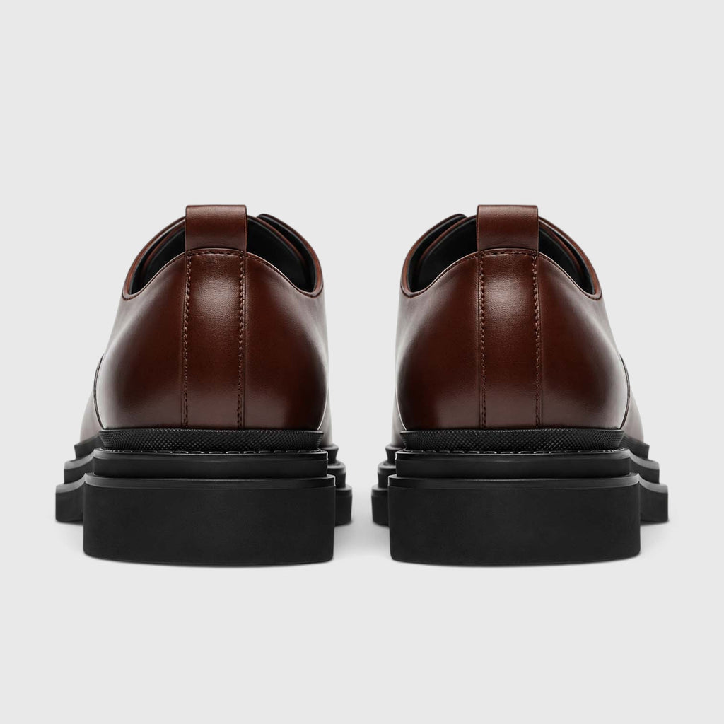Monvaline | Men's Derby Shoes Genuine Leather Lightweight Chunky Sole