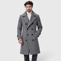 Monvaline | Men's Double-Breasted Long Overcoat Tailored Winter Coat