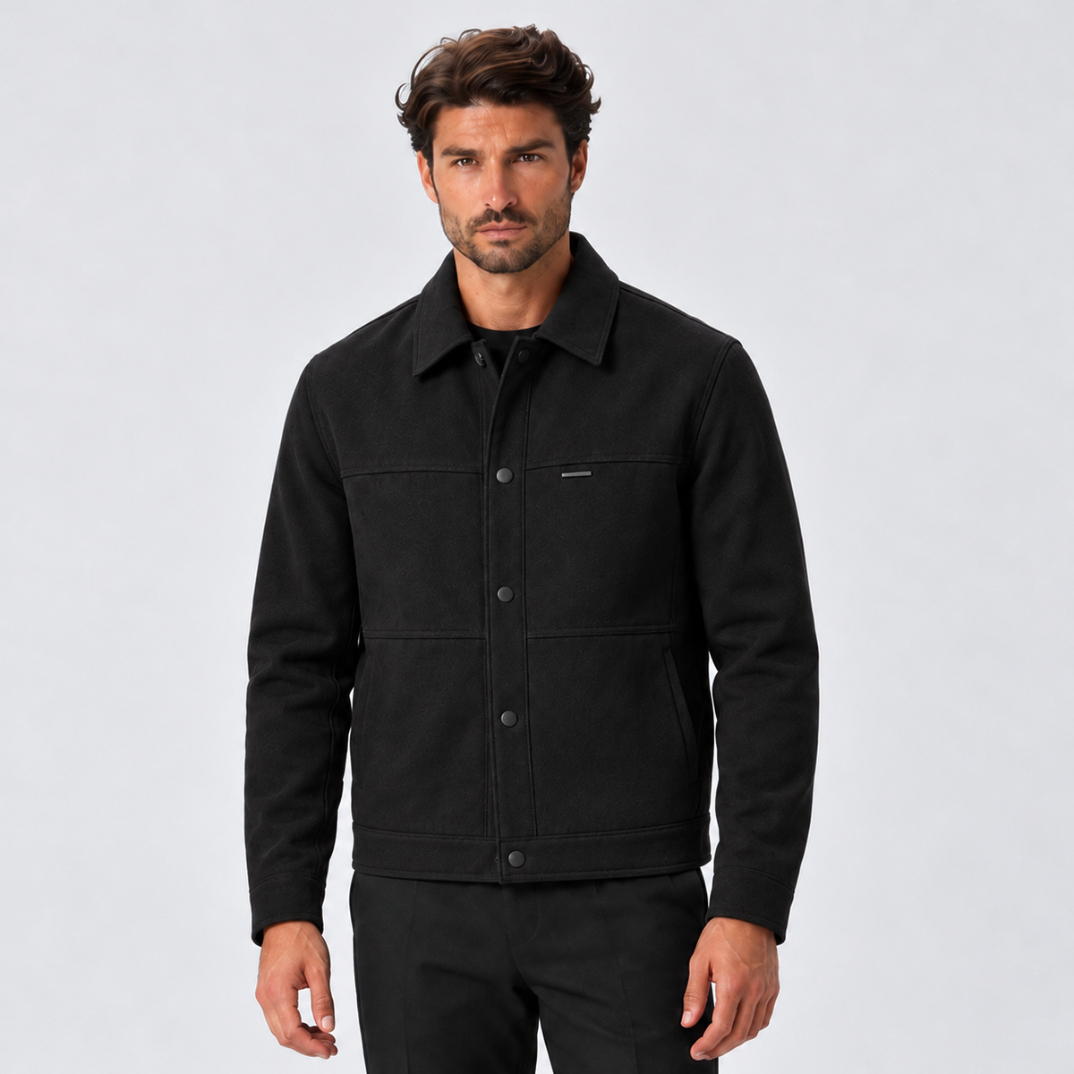 Monvaline | Men's Faux Suede Jacket – Short Autumn Winter Coat