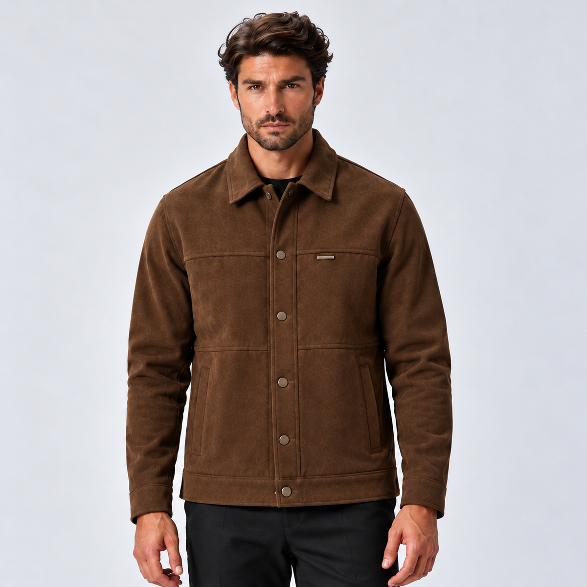 Monvaline | Men's Faux Suede Jacket – Short Autumn Winter Coat
