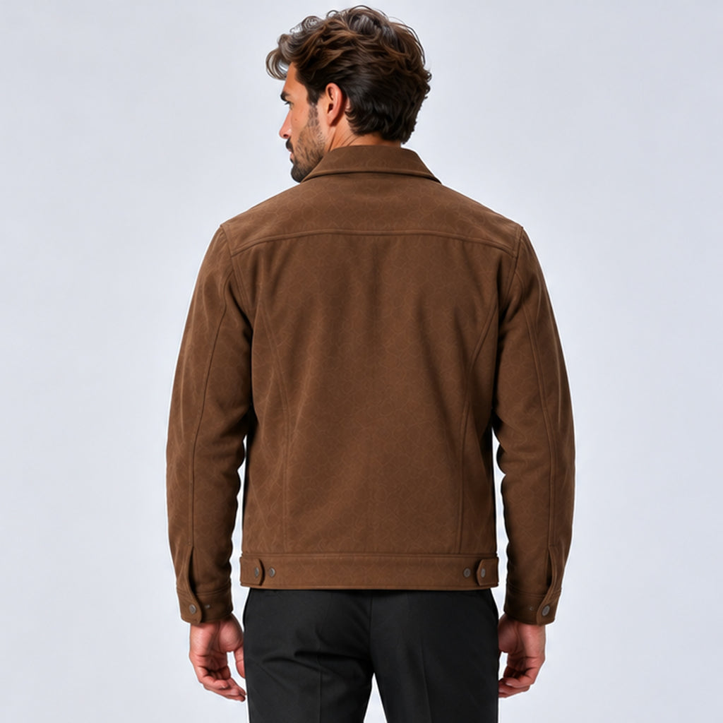 Monvaline | Men's Faux Suede Jacket – Short Autumn Winter Coat