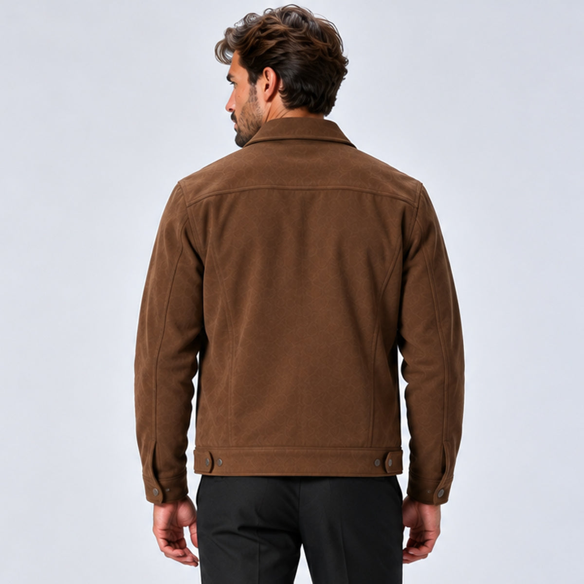 Monvaline | Men's Faux Suede Jacket – Short Autumn Winter Coat