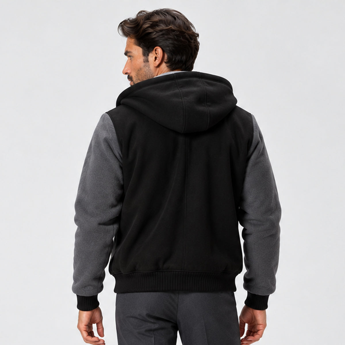 Monvaline | Men's Fleece Lined Hooded Jacket – Warm Winter Coat