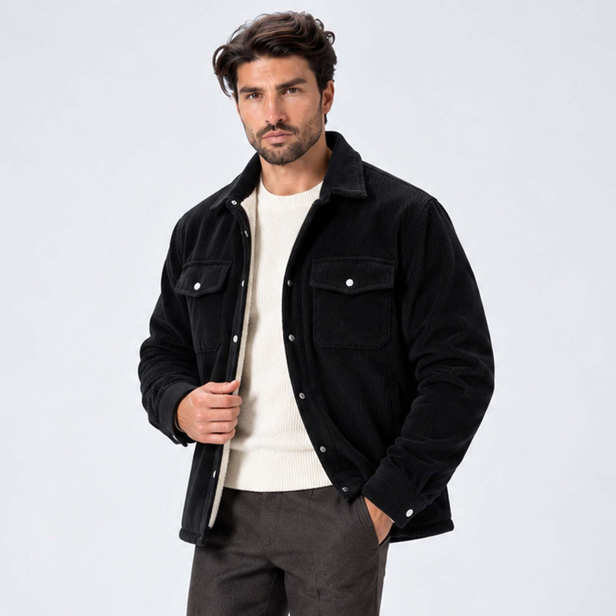 Monvaline | Men's Fleece-Lined Jacket for Cold Weather