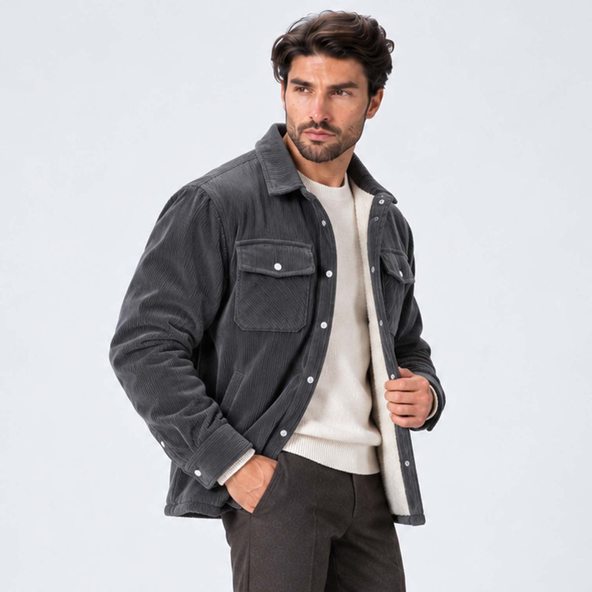 Monvaline | Men's Fleece-Lined Jacket for Cold Weather