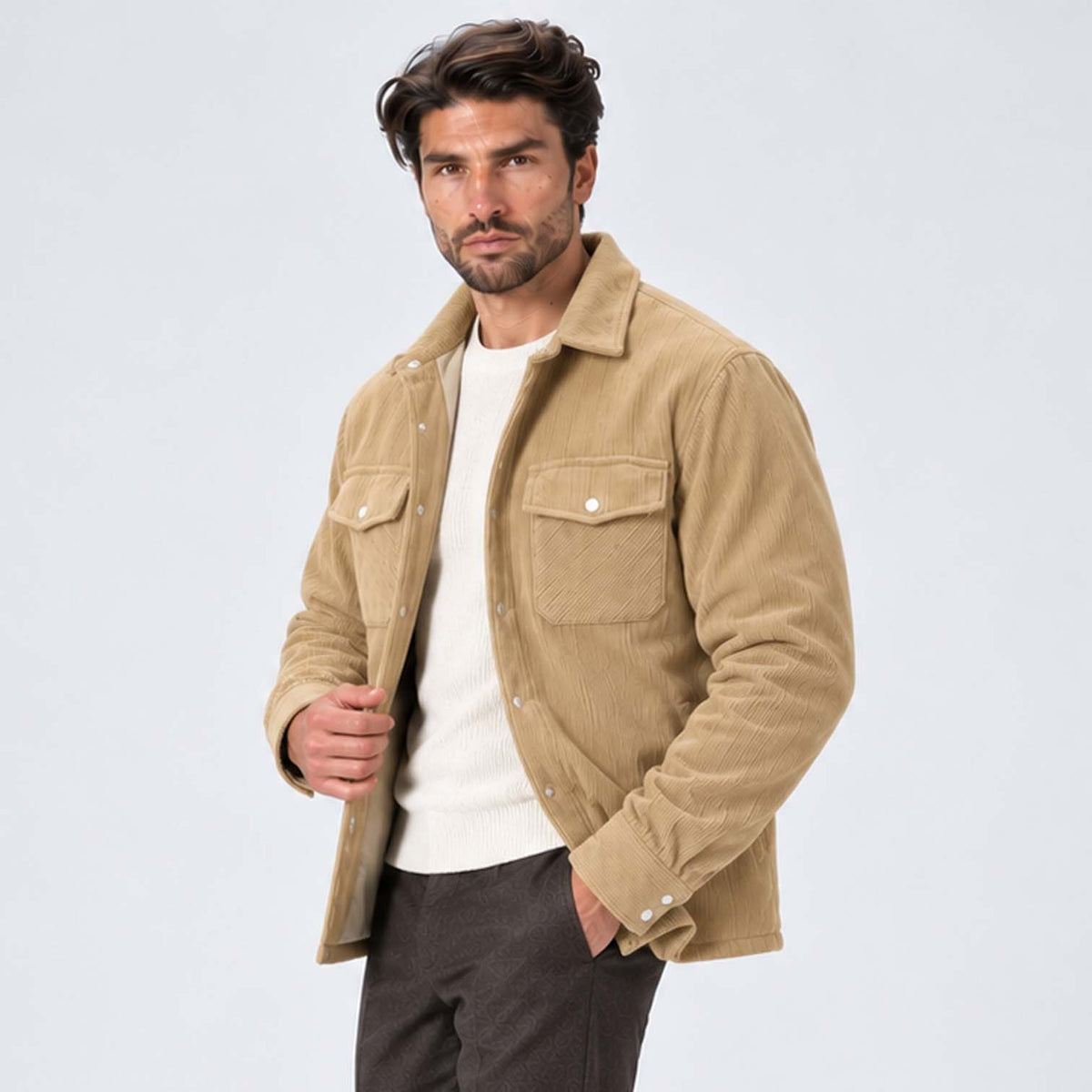 Monvaline | Men's Fleece-Lined Jacket for Cold Weather
