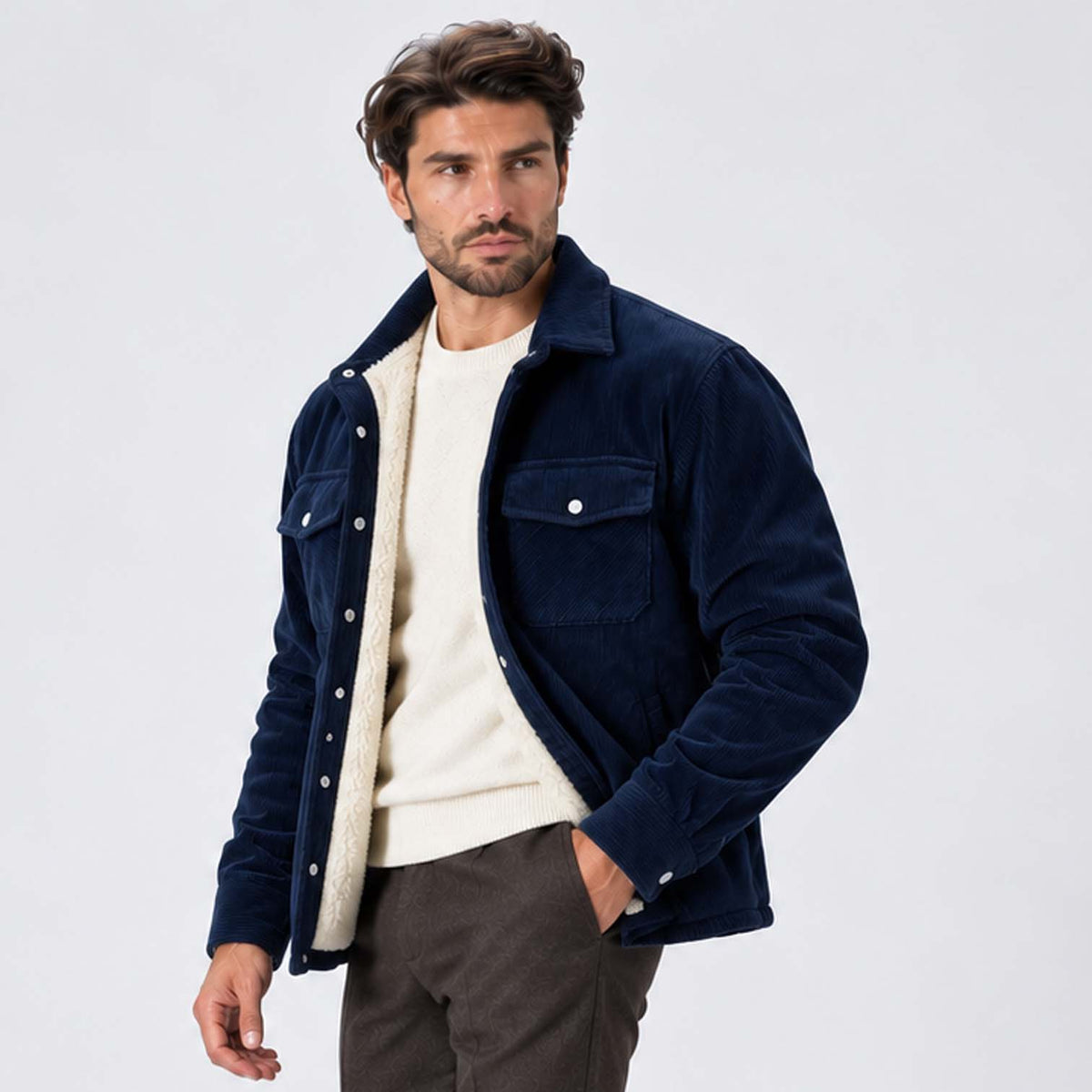 Monvaline | Men's Fleece-Lined Jacket for Cold Weather