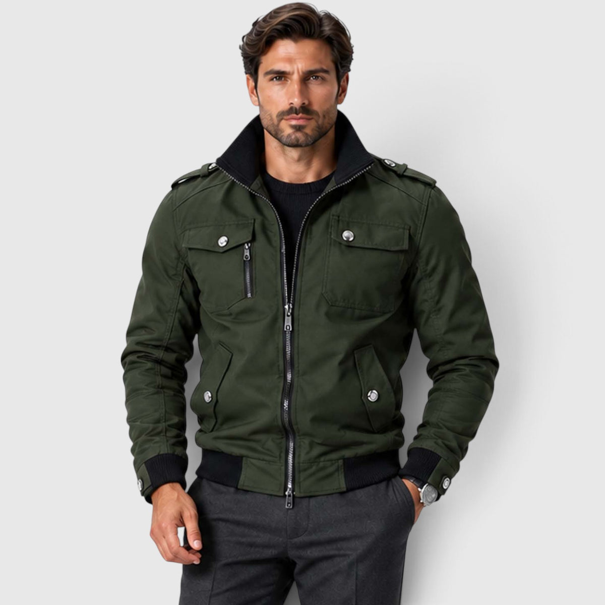 Monvaline | Men's Fleece Lined Jacket Warm Winter Coat Cotton