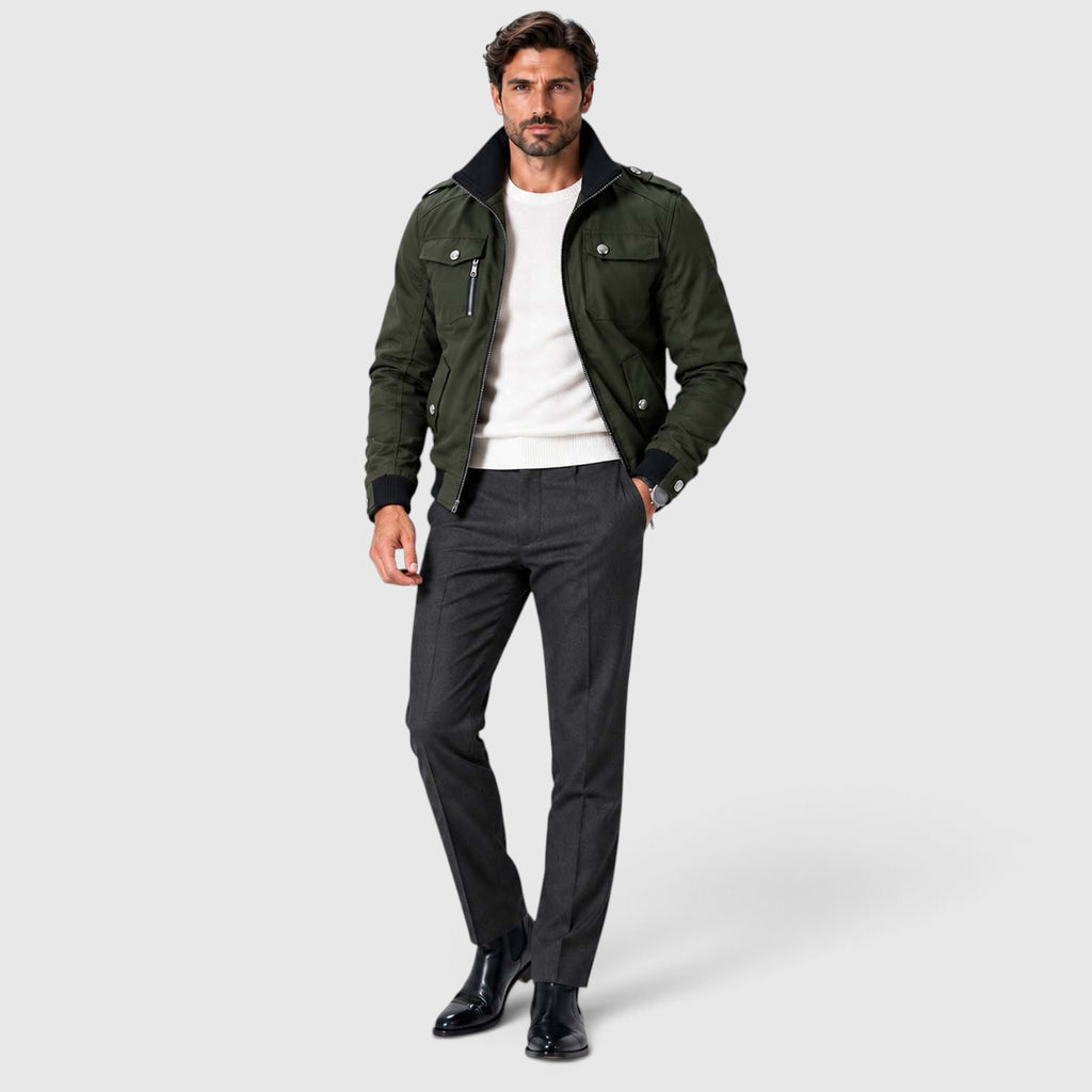 Monvaline | Men's Fleece Lined Jacket Warm Winter Coat Cotton