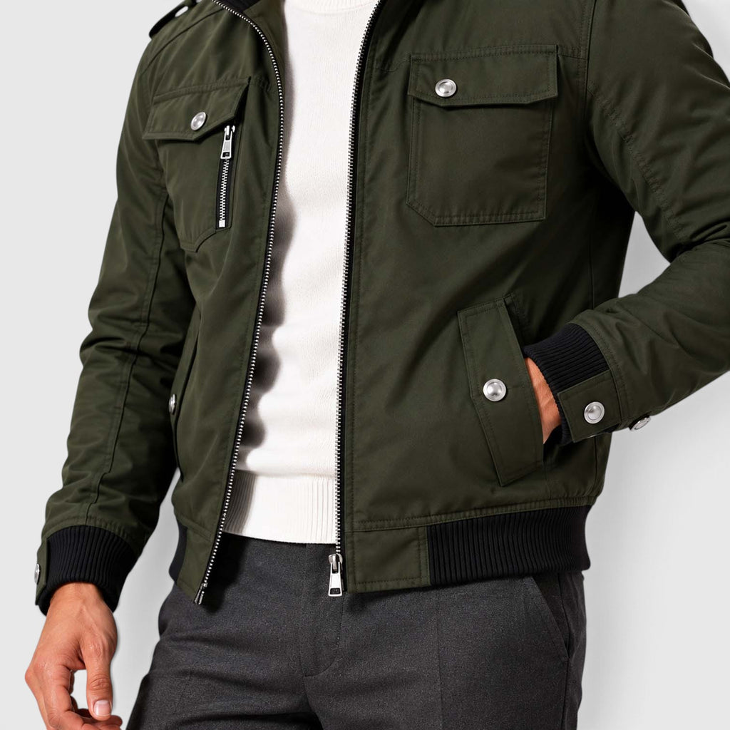 Monvaline | Men's Fleece Lined Jacket Warm Winter Coat Cotton