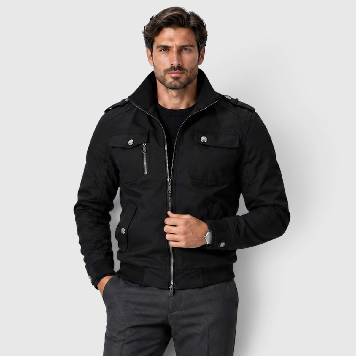 Monvaline | Men's Fleece Lined Jacket Warm Winter Coat Cotton