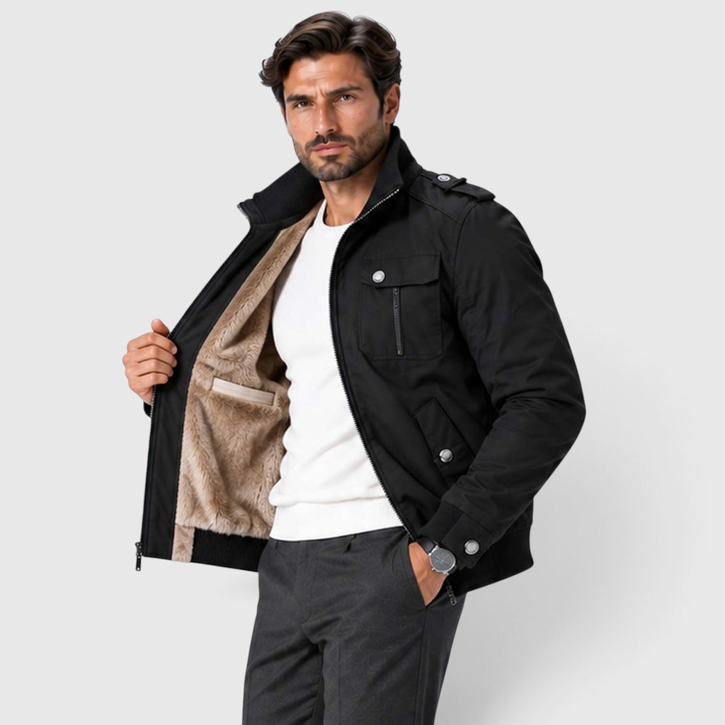Monvaline | Men's Fleece Lined Jacket Warm Winter Coat Cotton