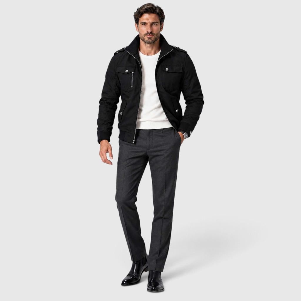 Monvaline | Men's Fleece Lined Jacket Warm Winter Coat Cotton