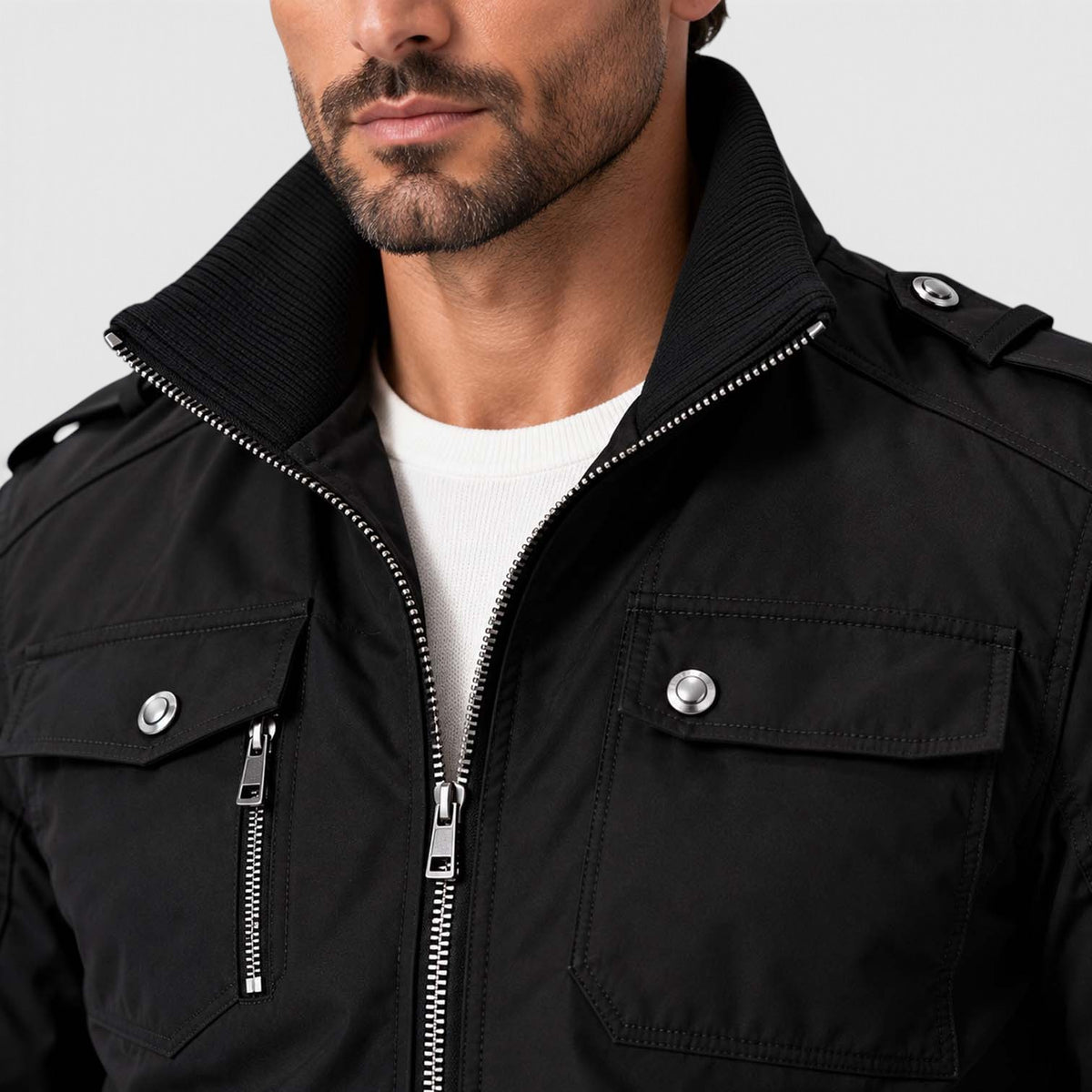 Monvaline | Men's Fleece Lined Jacket Warm Winter Coat Cotton