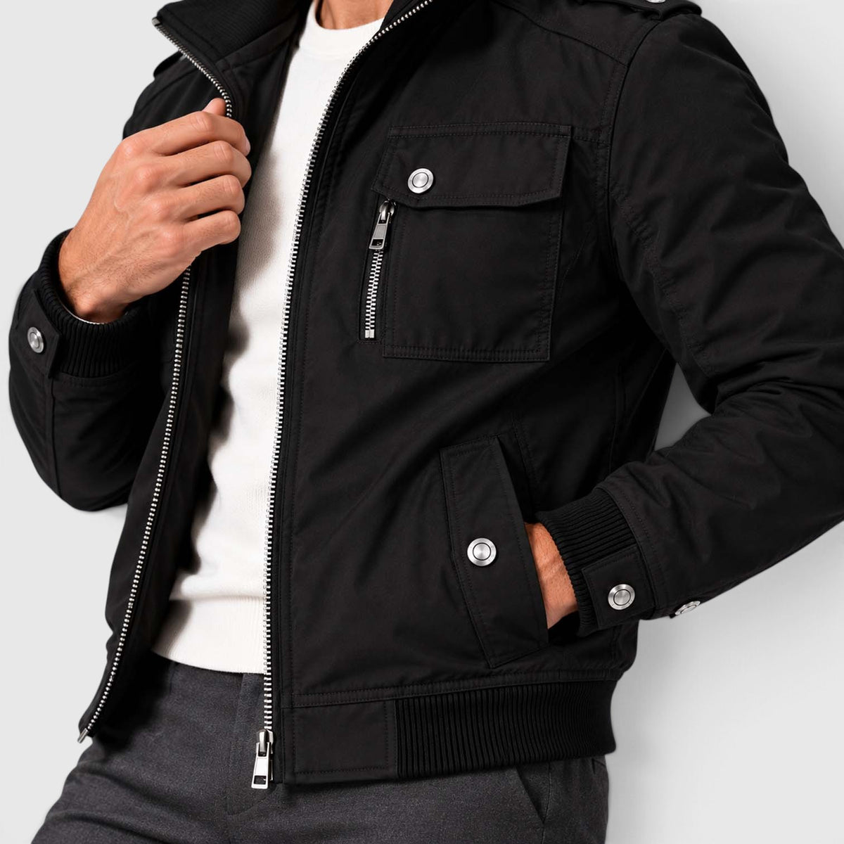Monvaline | Men's Fleece Lined Jacket Warm Winter Coat Cotton