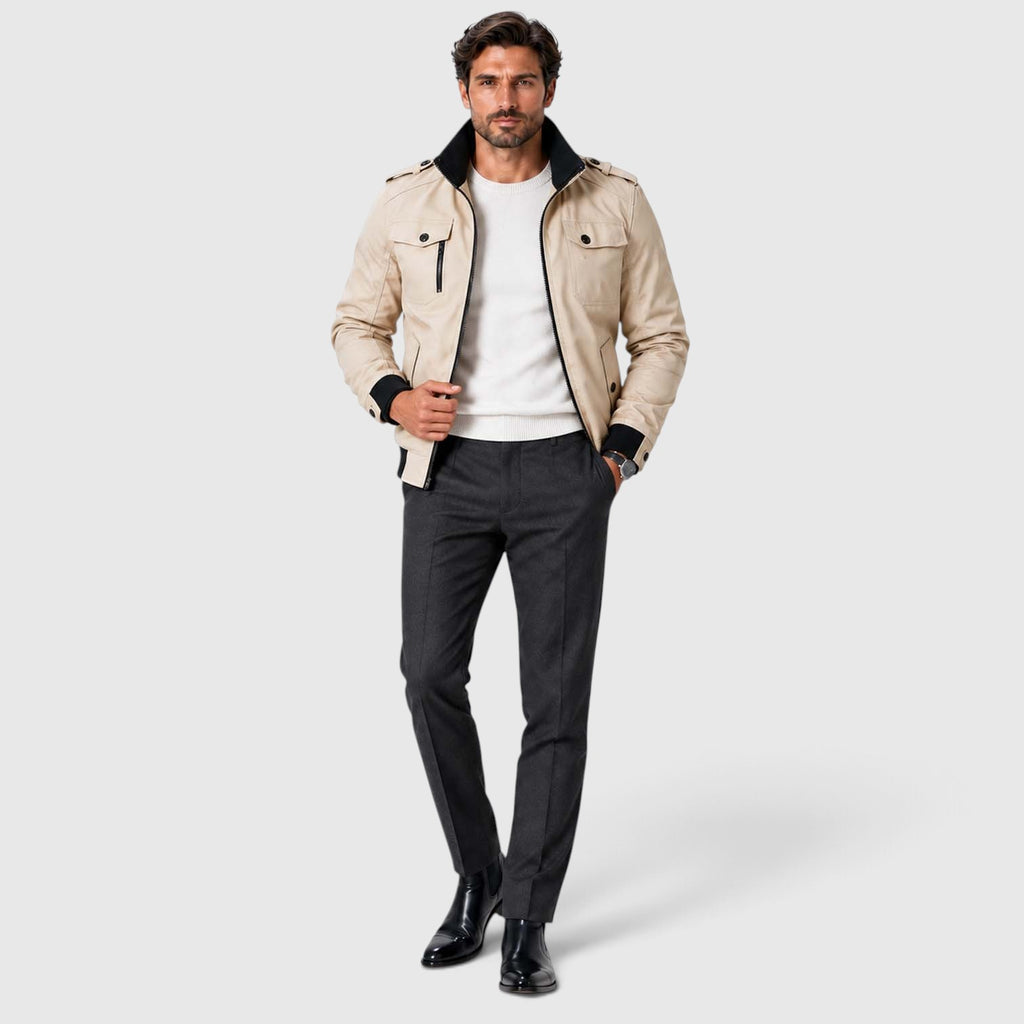 Monvaline | Men's Fleece Lined Jacket Warm Winter Coat Cotton