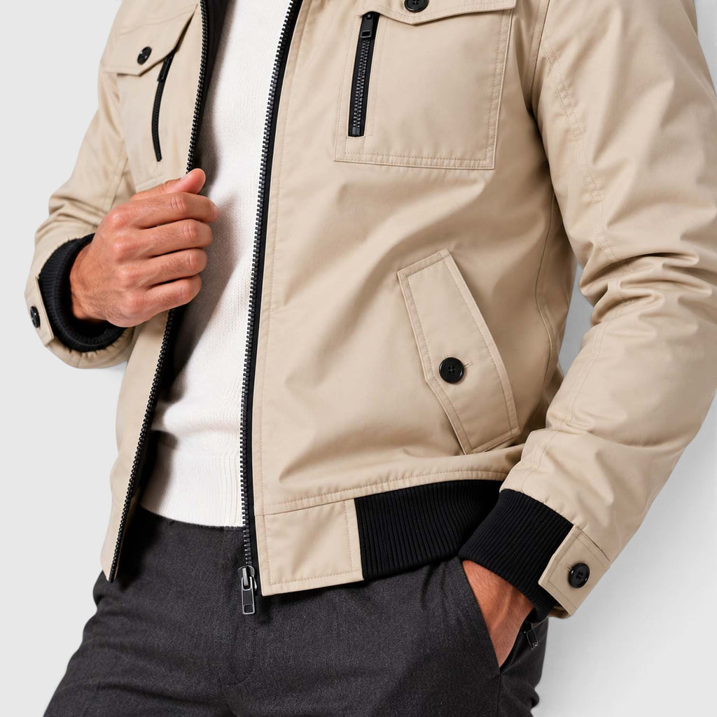 Monvaline | Men's Fleece Lined Jacket Warm Winter Coat Cotton