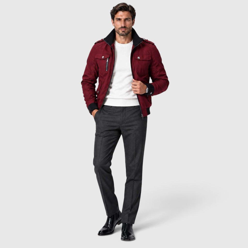 Monvaline | Men's Fleece Lined Jacket Warm Winter Coat Cotton