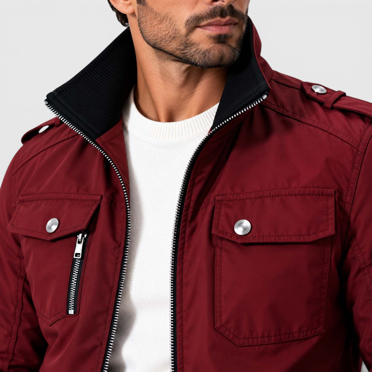 Monvaline | Men's Fleece Lined Jacket Warm Winter Coat Cotton