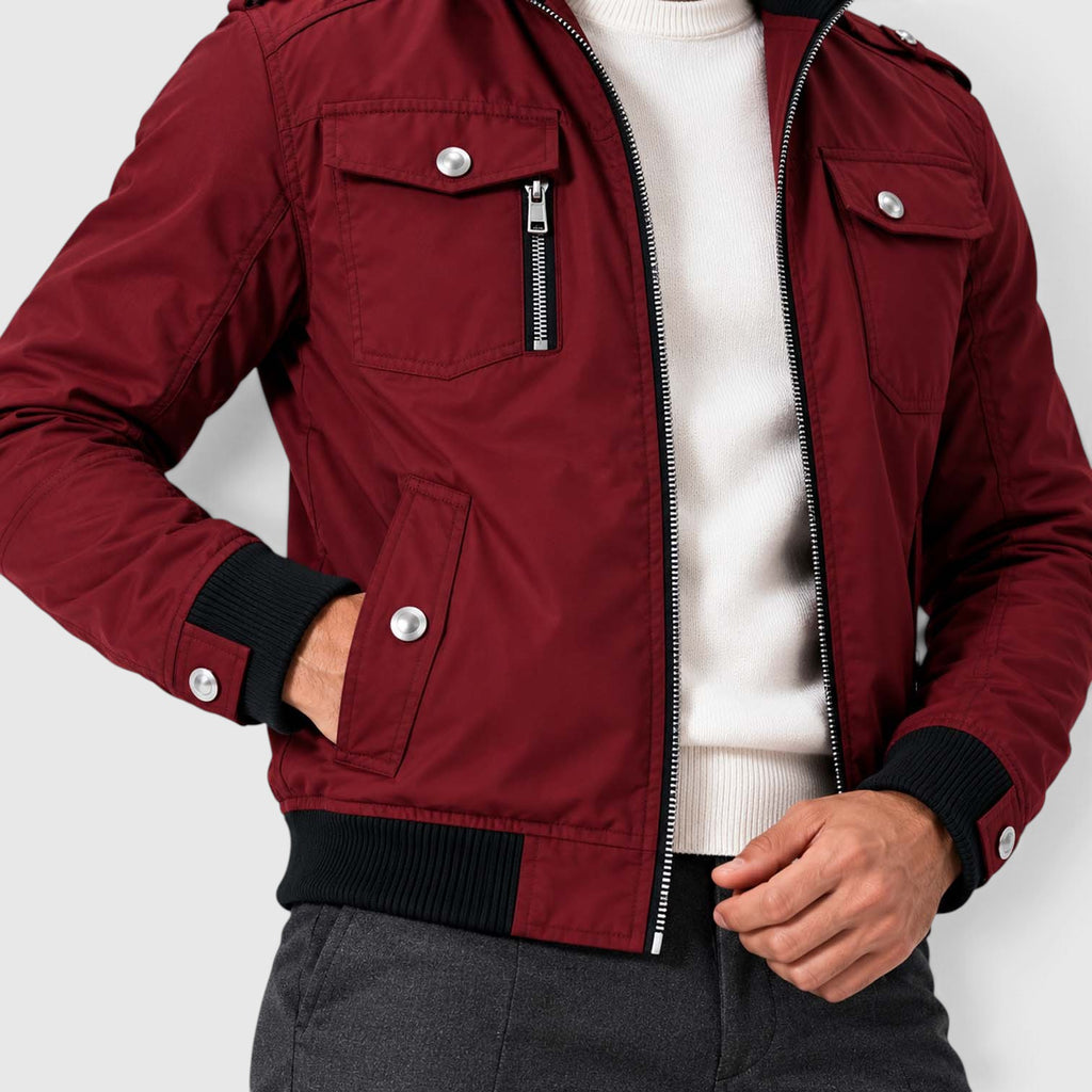 Monvaline | Men's Fleece Lined Jacket Warm Winter Coat Cotton