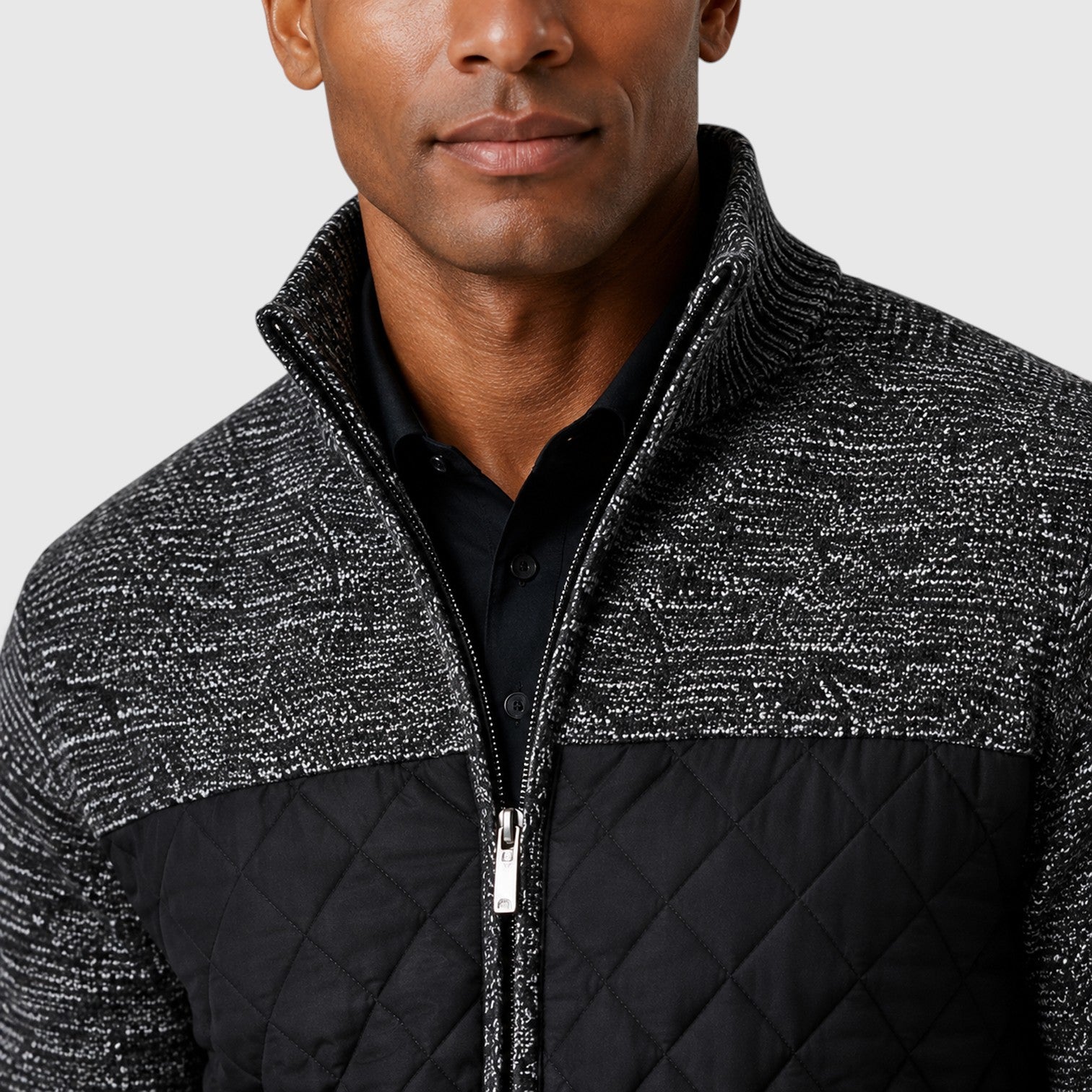 Monvaline | Men's Full Zip Hybrid Jacket with Quilted Insulation