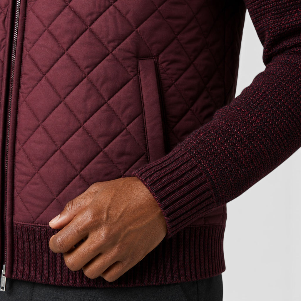 Monvaline | Men's Full Zip Hybrid Jacket with Quilted Insulation
