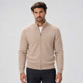 Monvaline | Men's Full Zip Knit Cardigan Stand Collar Sweater