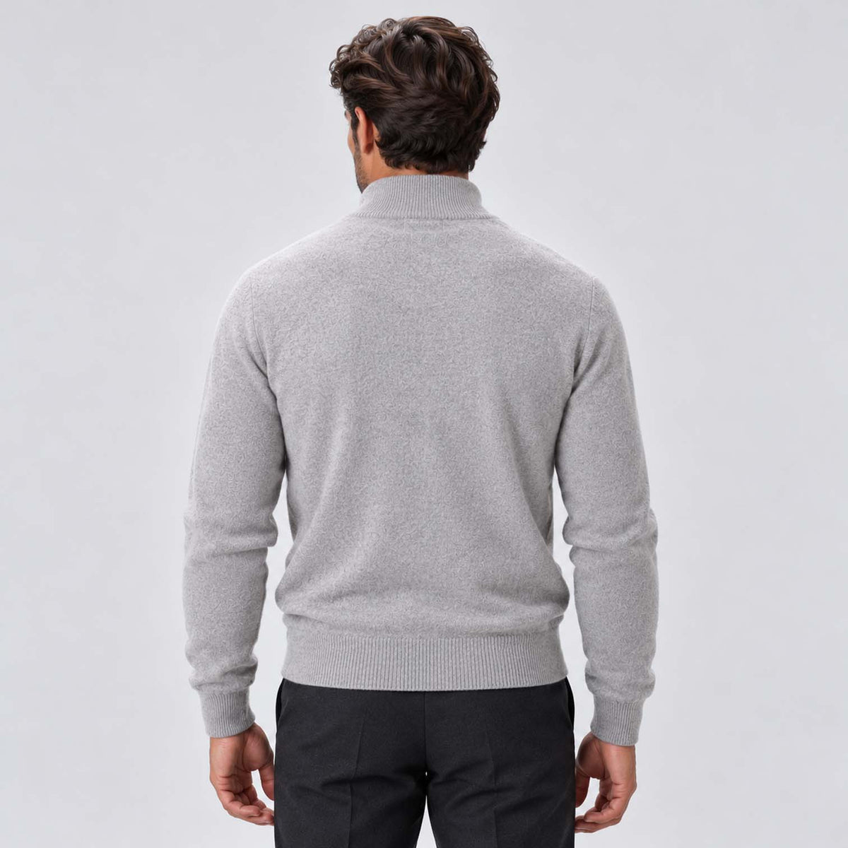 Monvaline | Men's Full Zip Knit Cardigan Stand Collar Sweater