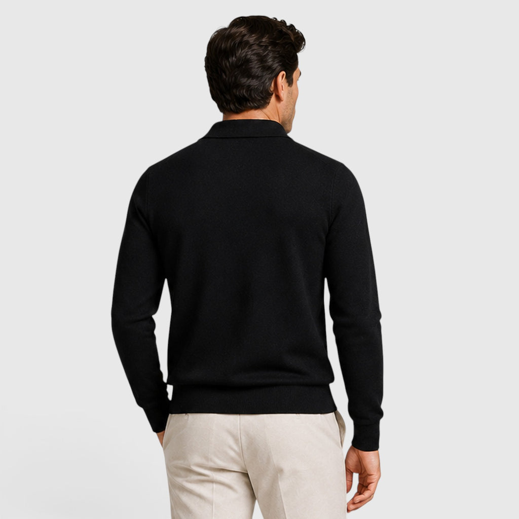 Monvaline | Men's Full Zip Knit Jumper Classic Collared Style