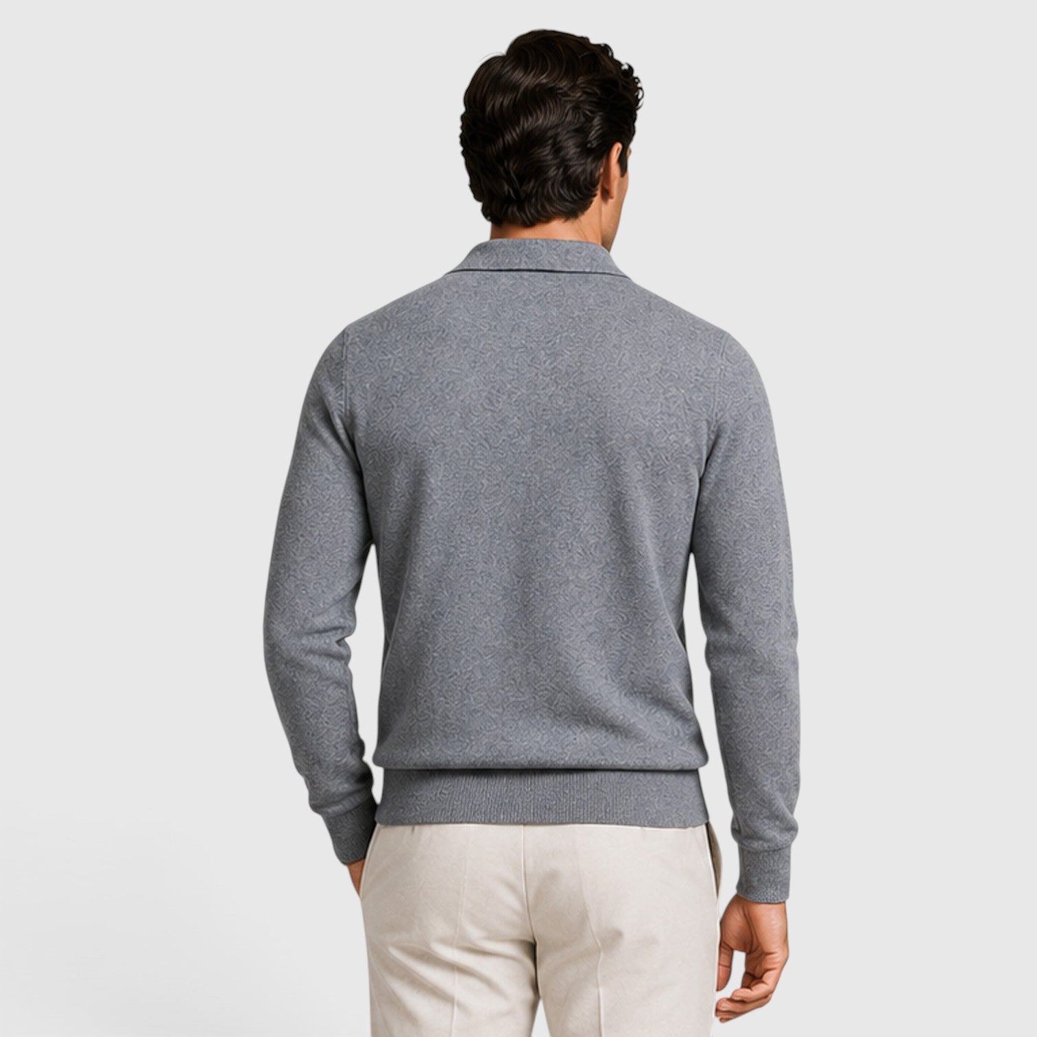 Monvaline | Men's Full Zip Knit Jumper Classic Collared Style