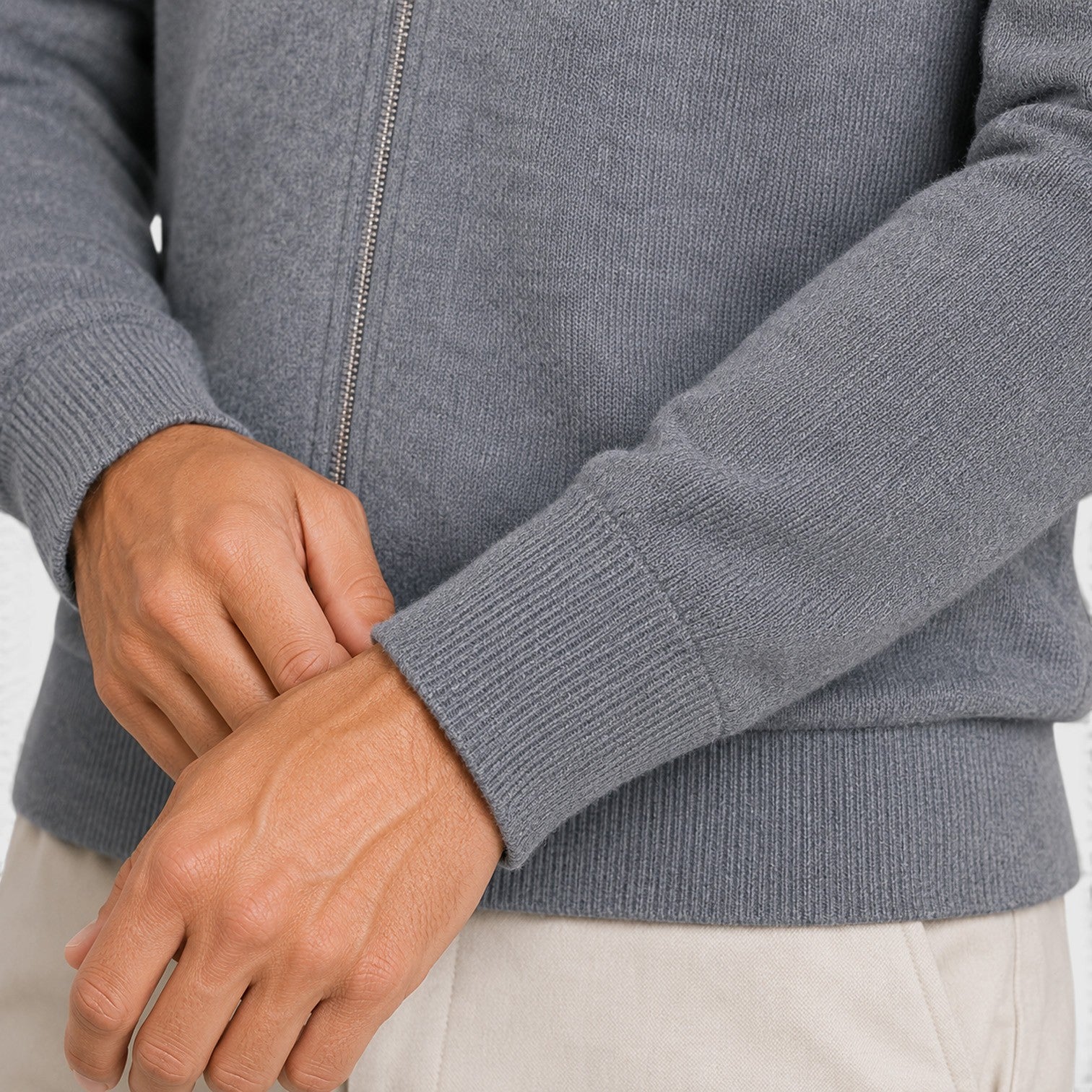 Monvaline | Men's Full Zip Knit Jumper Classic Collared Style