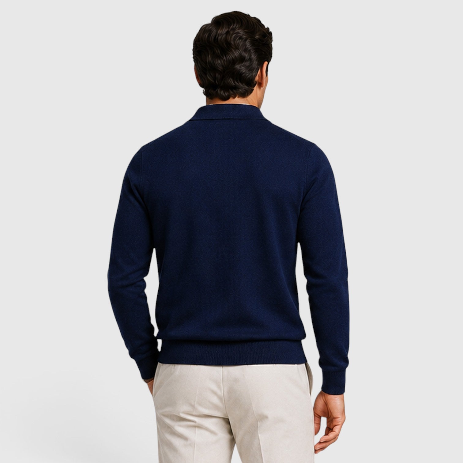 Monvaline | Men's Full Zip Knit Jumper Classic Collared Style