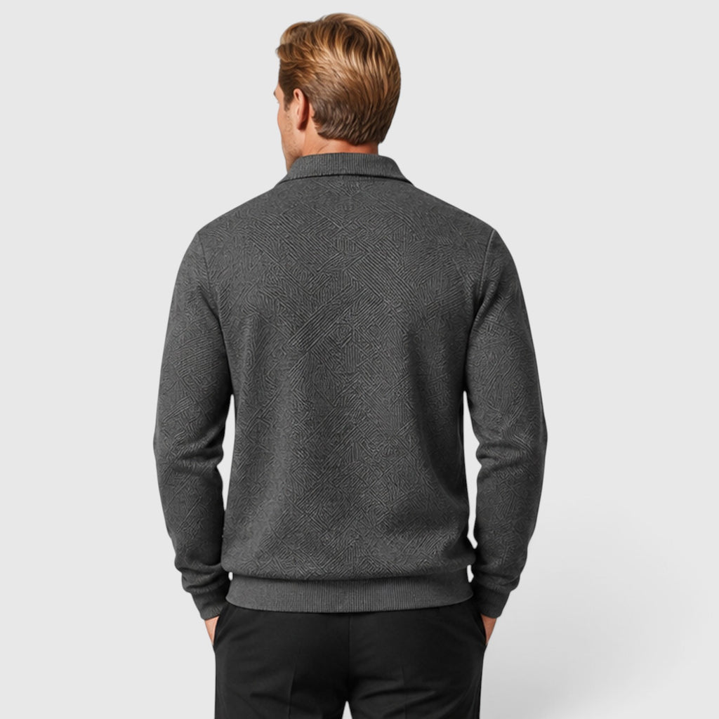 Monvaline | Men's Full Zip Textured Jacket Lightweight Autumn Style