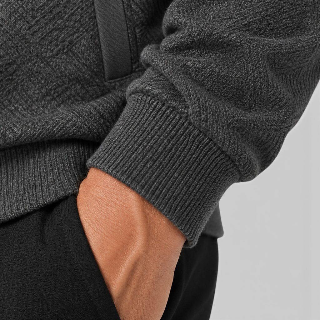 Monvaline | Men's Full Zip Textured Jacket Lightweight Autumn Style