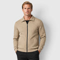 Monvaline | Men's Full Zip Textured Jacket Lightweight Autumn Style