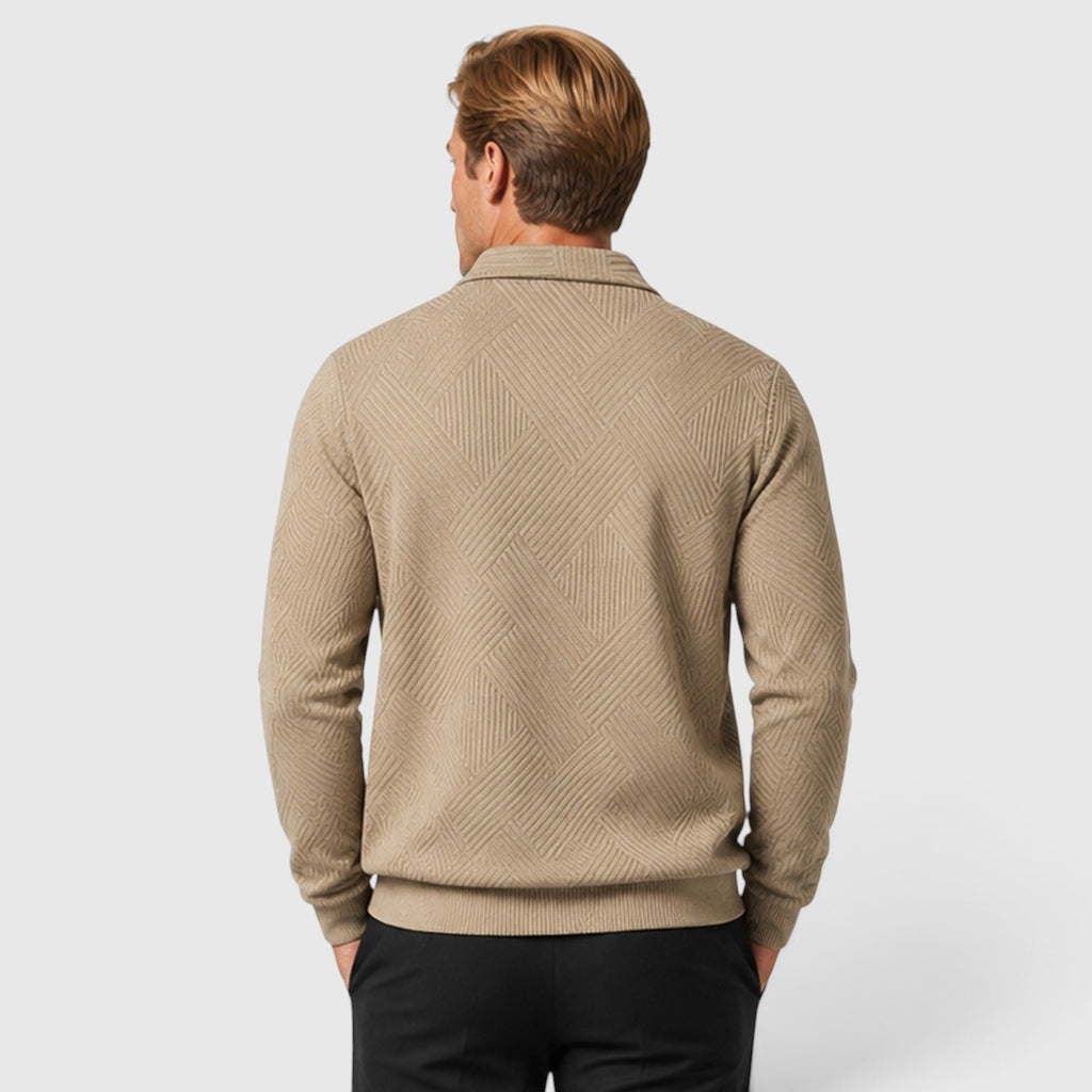 Monvaline | Men's Full Zip Textured Jacket Lightweight Autumn Style