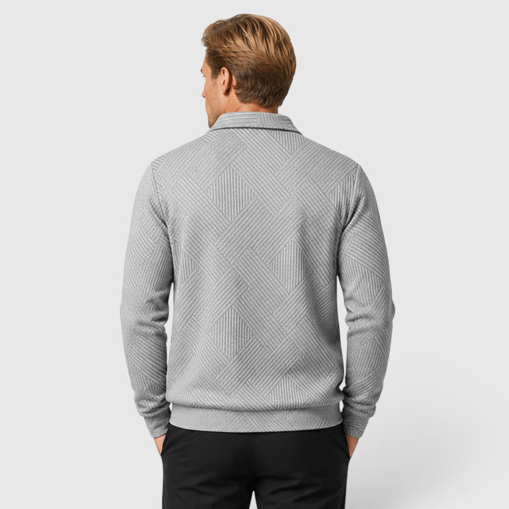 Monvaline | Men's Full Zip Textured Jacket Lightweight Autumn Style