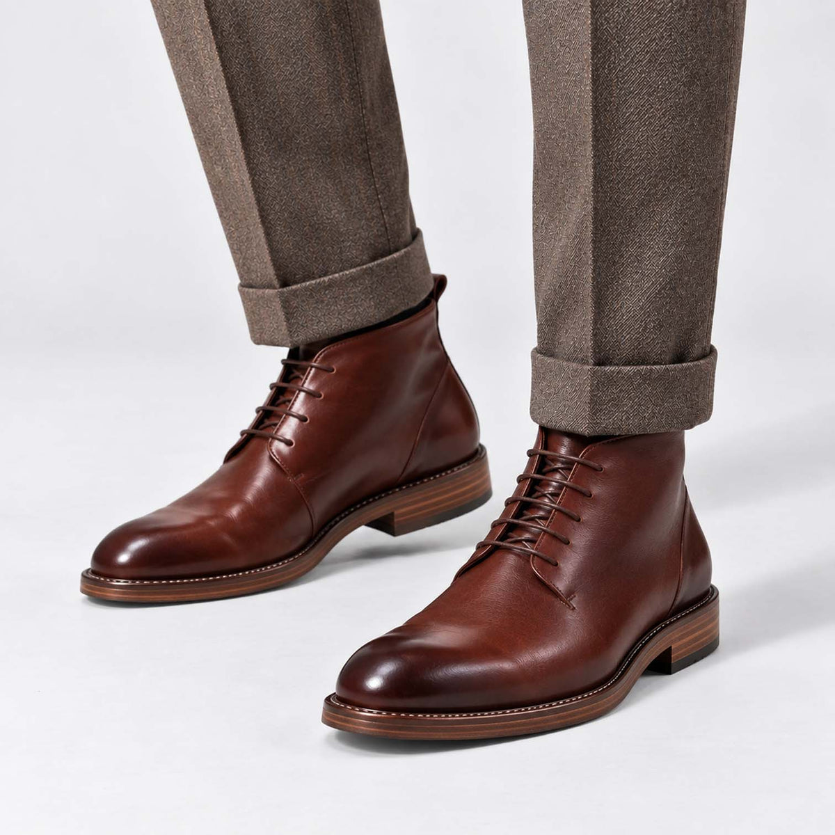 Monvaline | Men's Genuine Leather Ankle Boots - Stylish Hand-Finished Comfortable Footwear