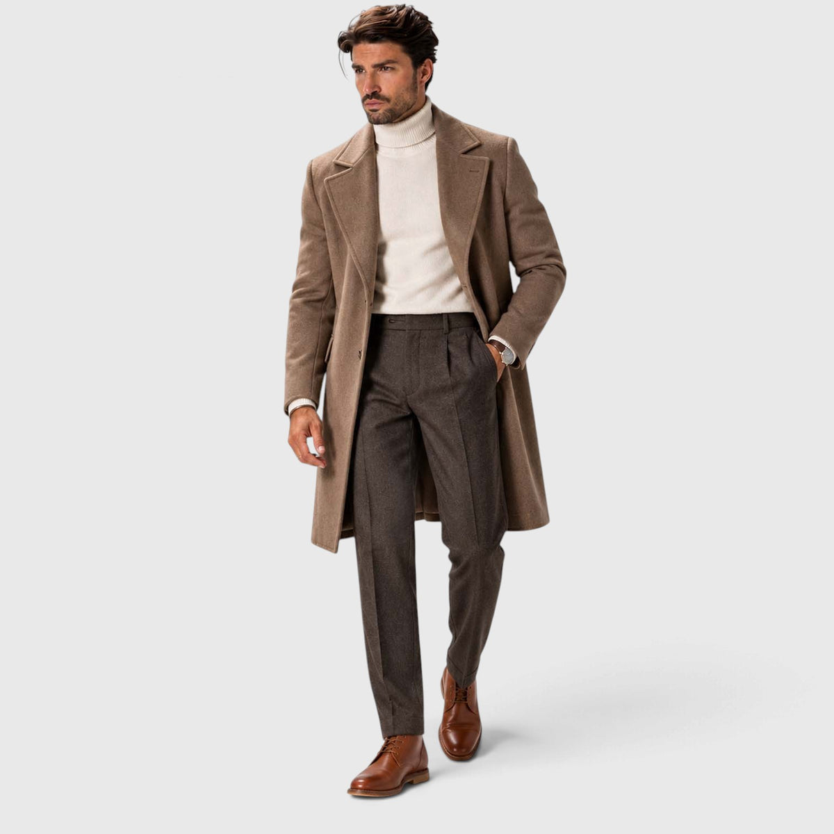 Monvaline | Men's Genuine Leather Chukka Boots - Classic Lace-Up Comfortable Footwear