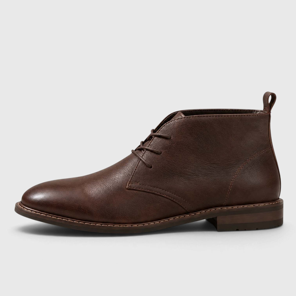 Monvaline | Men's Genuine Leather Chukka Boots - Classic Lace-Up Comfortable Footwear