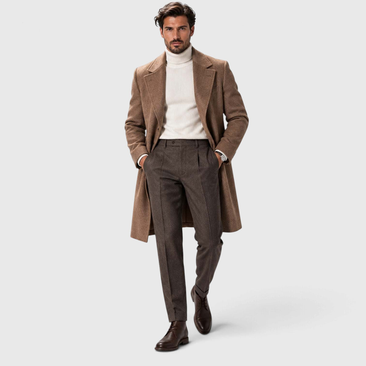 Monvaline | Men's Genuine Leather Chukka Boots - Classic Lace-Up Comfortable Footwear
