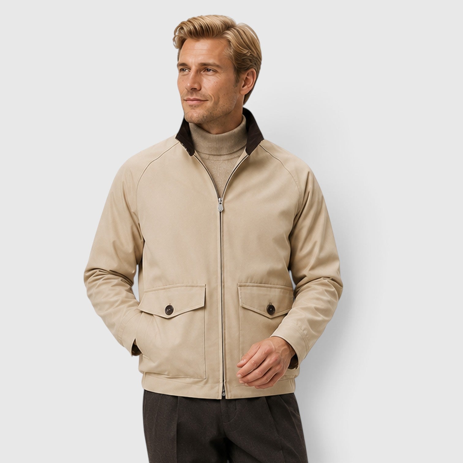 Monvaline | Men's Harrington Zip Jacket – Smart Casual Classic