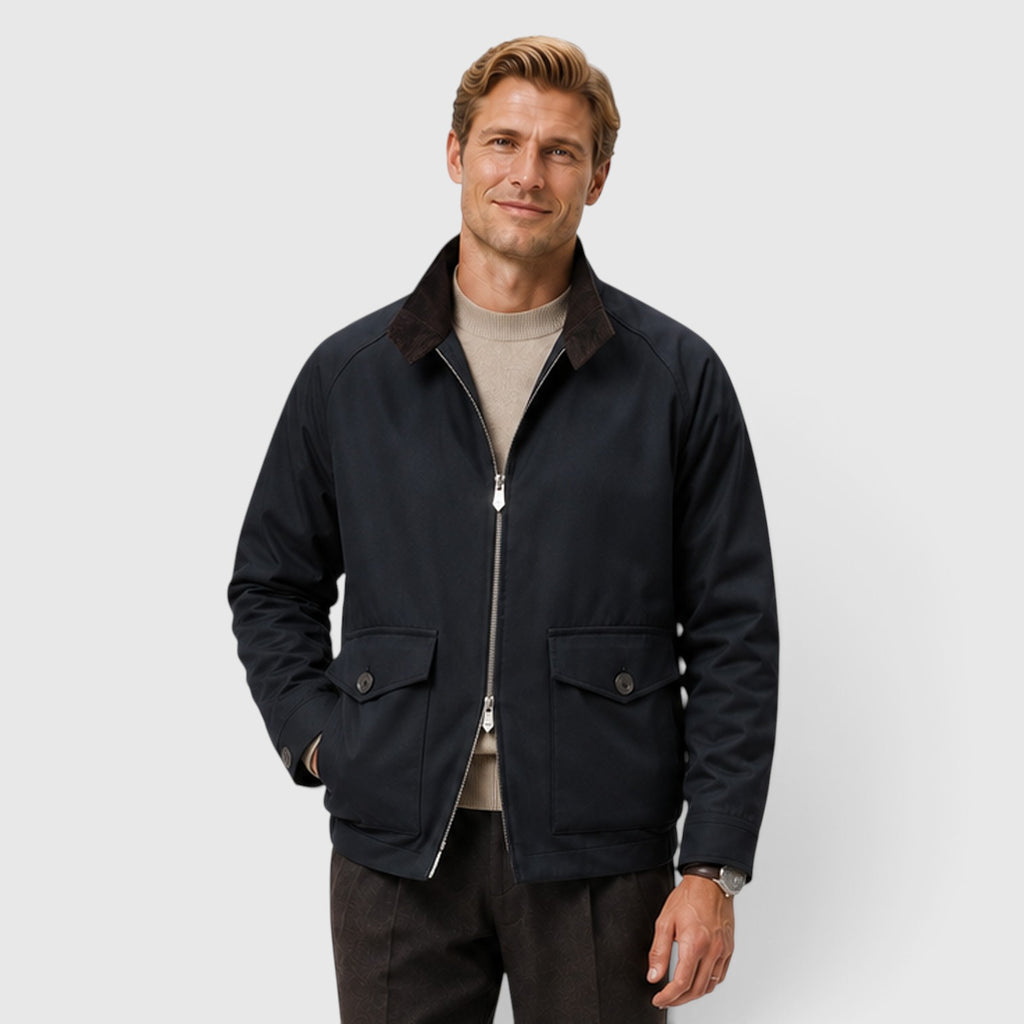 Monvaline | Men's Harrington Zip Jacket – Smart Casual Classic